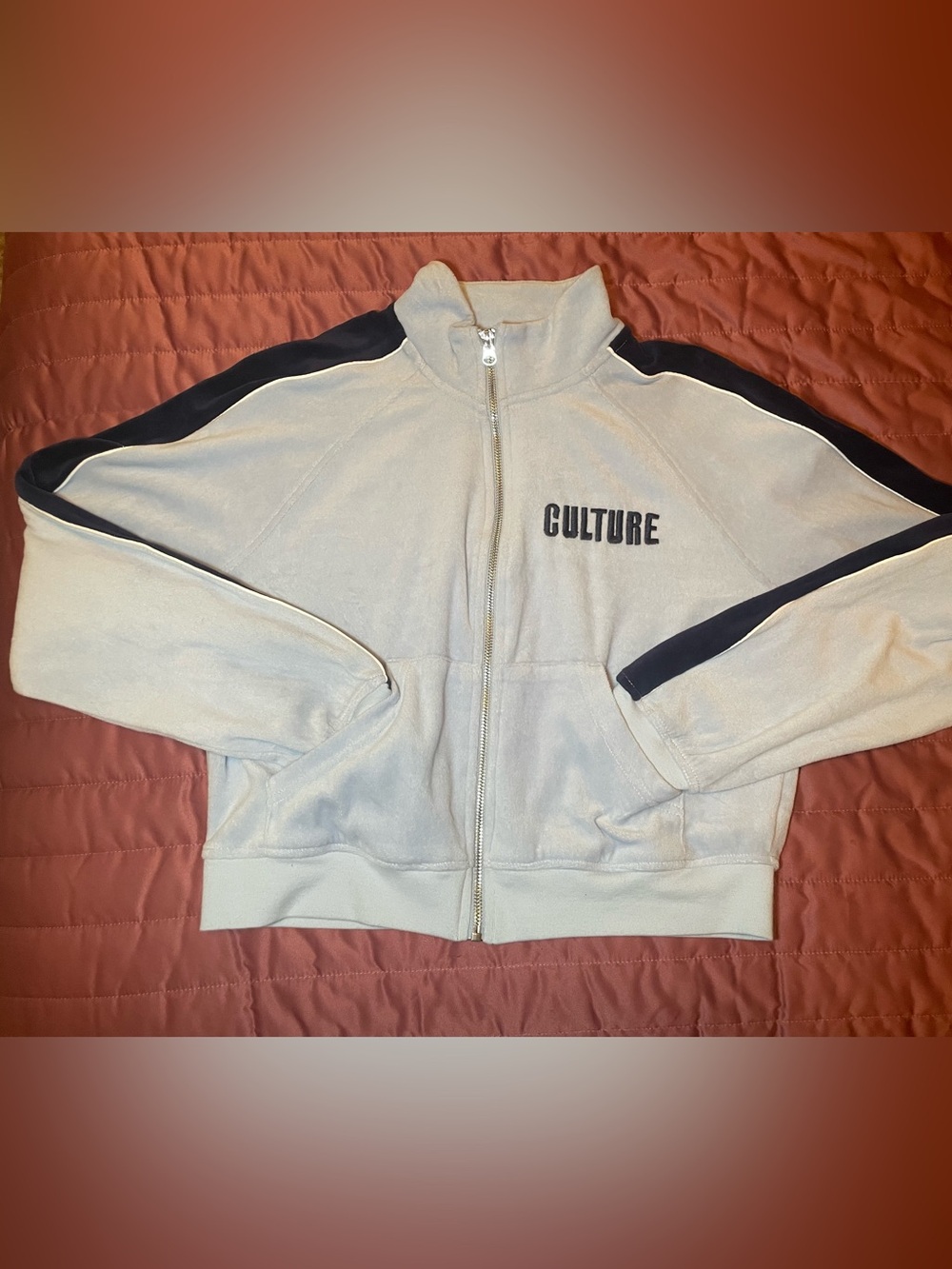 Black History Month Women’s Culture Zip Up Fleece Velour Sweatshirt Size Small